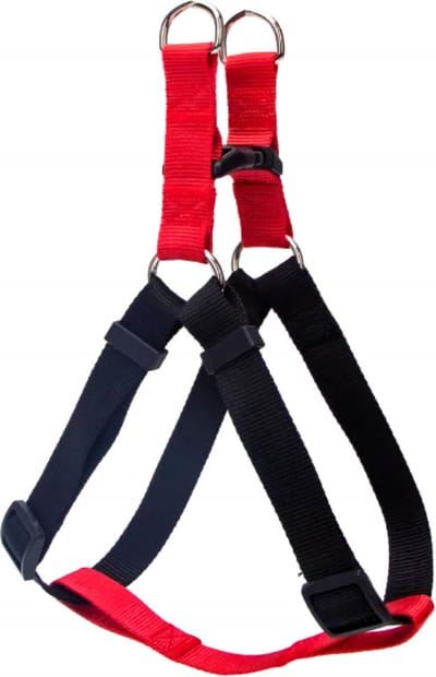 Nobleza Y Tuig hond - Hondentuig - Borsttuig hond - Instaptuigje - Tweekleurig - Maat L - L40-60 cm - Zwart rood