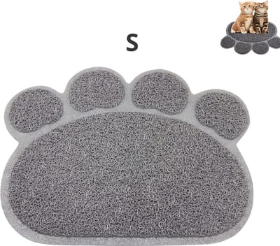 Bovista Kattenbak Mat - Katten Mat - Grit Opvanger - Schoonloopmat Kattenbak - Kattenbak Uitloopmat - Kattenbak Matje - Cat Litter Mat - Kattengrit - Grijs - Maat S