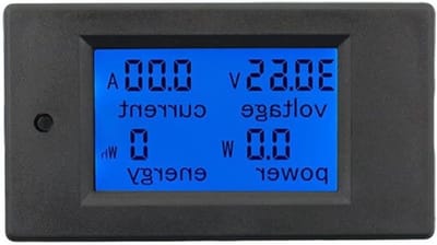 Digitale Energiemeter - Stroommeter Voltmeter - Energie Verbruik Meten - LCD Display - 100A - Zwart