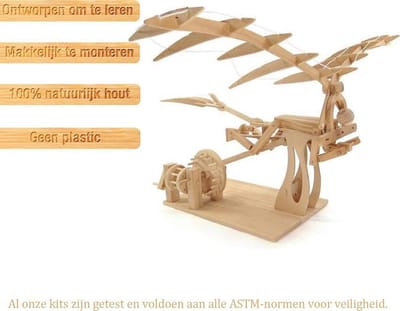 Leonardo Da Vinci – Ornithopter – Da Vinci Ornithopter – bouwpakket - schaalmodel – houten speelgoed - speelgoed voor volwassenen