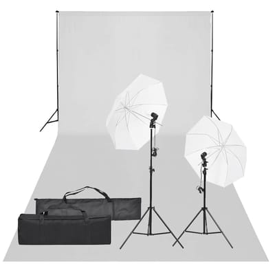 vidaXL - Fotostudioset - met - verlichtingsset - en - achtergrond