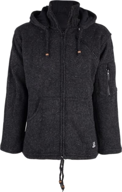 Gebreid Wollen Heren/Uni Vest van Schapenwol met Katoenen Voering en hoge kraag - SHAKALOHA - M Flyer Collar S