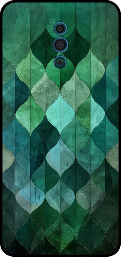 Smartphonica Telefoonhoesje Geschikt voor Oppo Reno met groene bladeren opdruk - TPU backcover case green leaf design - Groen geschikt voor Oppo Reno