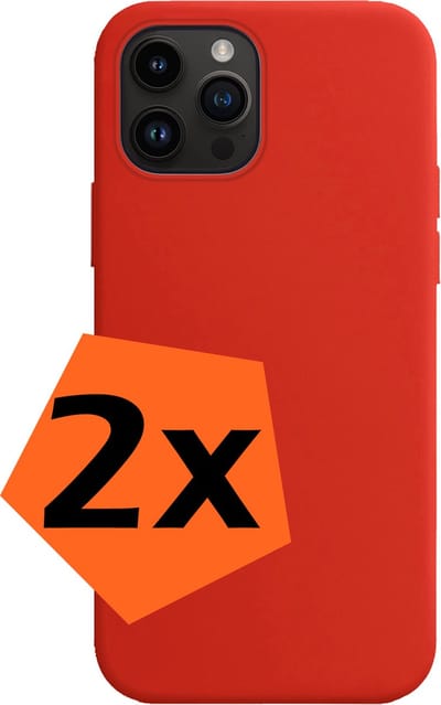 Hoes - 2 Stuks - Geschikt voor Apple iPhone 15 Pro - Sterk & Shockproof - Case Siliconen - Back Cover - Telefoon Hoes - Rood