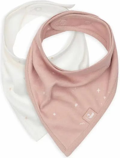 Jollein - Slab Bandana - Katoen - Slabbetjes Baby - 2 Stuks - Twinkling Wild Rose - 2 Stuks