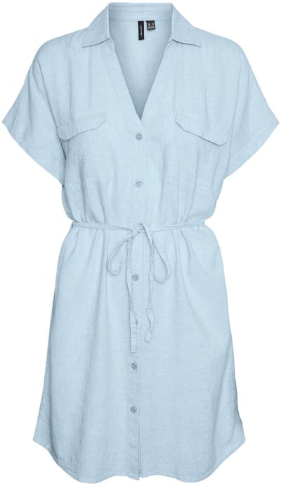 VERO MODA - VMLINN SS SHORT SHIRT DRESS WVN NOOS - Dames - Blouses