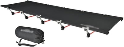 Opvouwbaar Bed - Kampeerbed Ligbed - Outdoor Ontspanning - Stevig en Lichtgewicht - Tot 177 cm - Zwart