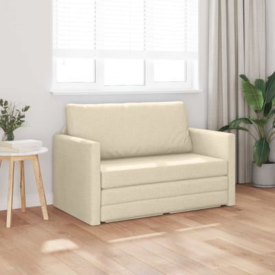 vidaXL - Slaapbank - Crème - 124 - x - 71 - x - 78 - cm - Stof