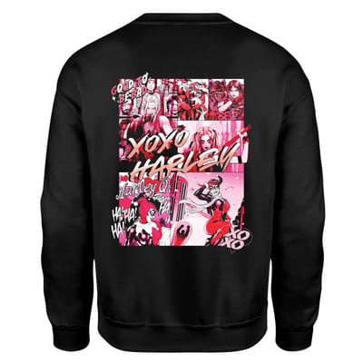 DC Comics XOXO Harley Embroidered Unisex Sweatshirt - Black - S