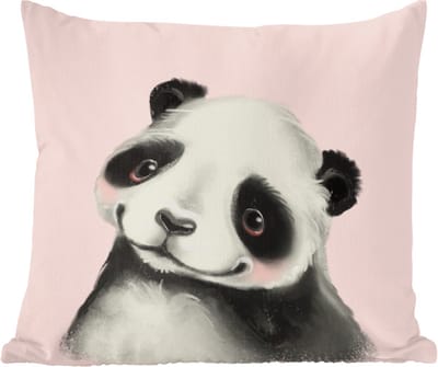 Sierkussens - Kussentjes Woonkamer - 60x60 cm - Panda - Kinderen - Roze