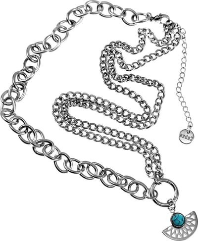 60cm Ketting met Hanger Dames - RVS - Halsketting van Cubaanse Ketting en Ovale Schakelketting