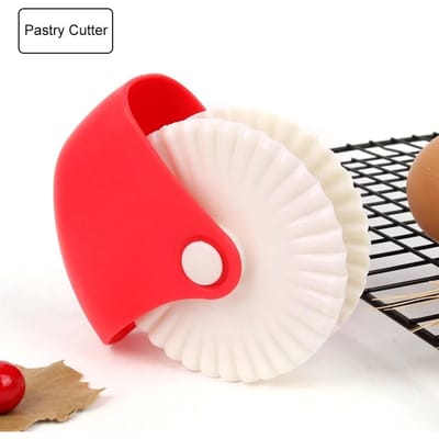 Deegwiel Decorator en Snijder Prachtige Taartkorst Pizza Deeg Raster Decoratie Gereedschap Plastic Deeg Taart Decoratie Snijder red
