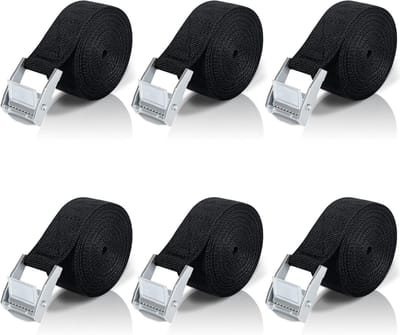 Korte Spanbanden met Ratel - 2m, 6 Stuks voor Fiets, Auto en Camping