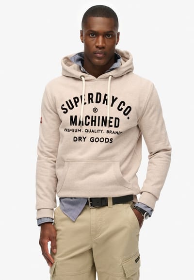 Superdry - Workwear hoodie met flockprint - Heren - Hoodies