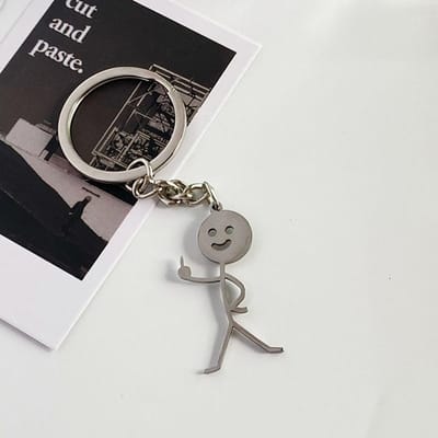 Grappige sleutelhanger met lucifersmotief, hartvormige hanger voor in de auto of tas, sleutelring, sieraden, cadeaus voor stellen en vrienden, groothandel. gray