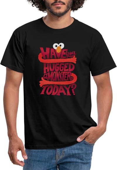 Sesamstraat Elmo Citaat Hugged A Monster T-Shirt Heren
