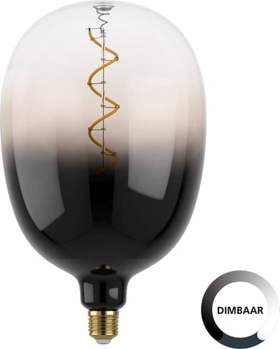 Eglo Ledfilamentlamp T180 - Smoke - D18cm - Dimbaar - Warm Wit - E27 - 4w