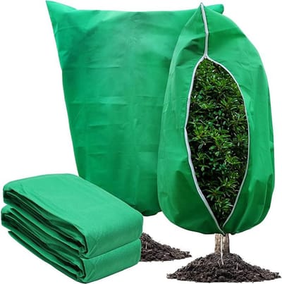Vorstbeschermingshoes voor planten - 2 stuks - Grote vorstdeken - Vorstbeschermingsdoek voor planten - Vorstbeschermingshoes voor planten - Vorstbeschermingshoes voor bomen - Vorsthoes - met rits en trekkoord - 120 x 180 cm - Groen
