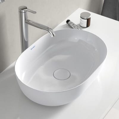 Duravit Luv opzetwastafel 50x35cm ovaal zonder kraangat zonder overloop wit/wit
