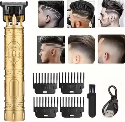 Professionele Draadloze T-blade Tondeuse Trimmer -Klassieke Baardtrimmer - Tondeuse Mannen Hoofdhaar - Cheveux Haar - Haartrimmer - Kapper Haar Machine - Haartondeuse - Barber Hair Clipper - Kappersset Goudkleurig
