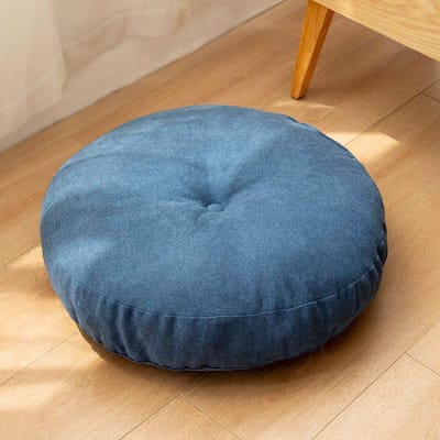 Vloerstoelkussen Verdikt Meditatiestoelkussen Eenvoudige Japanse Stijl Futon Rond Katoen en Linnen Tatami Balkonkussens round 42cm gray