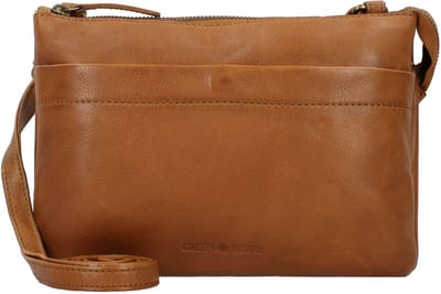 GREENBURRY Leren schoudertas Colombiana RV Shoulderbag 3 Zip Nougat bruine