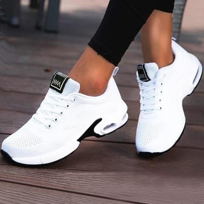 Orthopedische sneakers voor dames, ademende casual schoenen, lichtgewicht outdoor sportschoenen, casual wandelschoenen, platform sneakers voor dames (2024) 35 wit