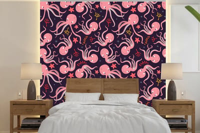 Behang - Fotobehang Octopus - Baby - Design - Breedte 240 cm x hoogte 240 cm