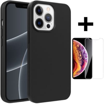 Hoesje Geschikt voor Apple iPhone 12 Pro Max /iphone 12 pro max back cover /iphone 12 pro max back cover Zwart hoesje + gratis screenprotector