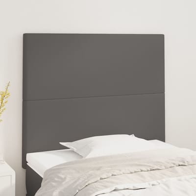 vidaXL - Hoofdbord - grijs - 80x5x118/128 - cm - kunstleer