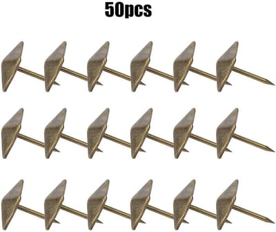 50 stuks vierkante meubelknopen - Antraciet (12x18 mm) - Decoratieve spijkers voor banken, bedden en deuren