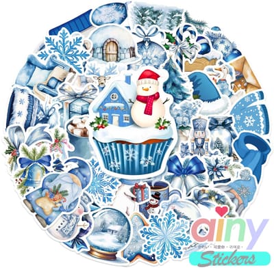 Ainy Stickers Kerst Winter 50 stuks voor bullet journal, fotoalbum, wenskaarten, laptop, telefoon, waterfles, geschenksticker, knutselen stickervellen voor kinderen / volwassenen - ideaal voor cadeauverpakkingen, kerstkaart en kerstkado
