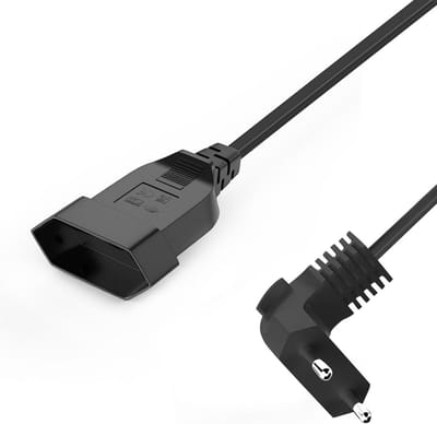 Platte Verlengkabel CEE 7/16 naar Type C - 1 Meter - Zwart