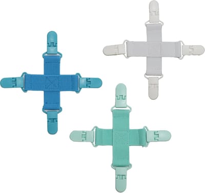 3-pack Anti-klit Lakenclips — Bevestigingsclips voor wasmachines en drogers — Hulpmiddel voor het wassen van lakens — Voorkomt dat hoeslakens en dekbedovertrekken in de knoop raken — Gaat samenklitten en kreuken tegen — Verkort de droogtijd