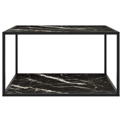 vidaXL - Salontafel - met - zwart - marmerglas - 90x90x50 - cm - zwart