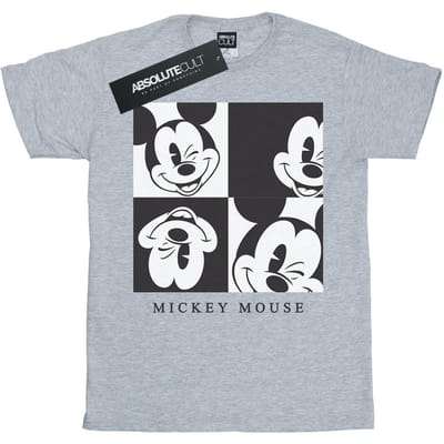 Disney Heren Mickey Mouse Knipoog T-shirt (Sportgrijs)
