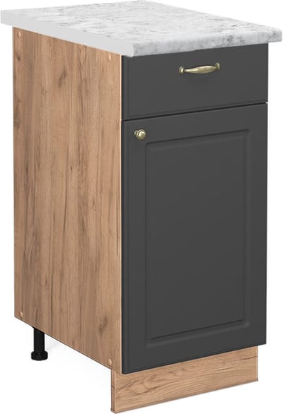 Vicco Fame-Line Keukenonderkast – 40 cm, WB Marmer Antraciet-goud