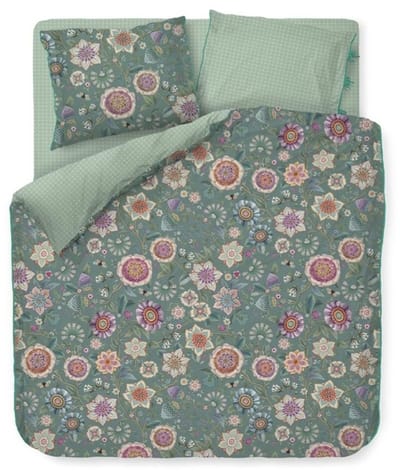 Pip Studio Viva Las Flores Dekbedovertrek - Tweepersoons - 200x200/220 cm - Groen