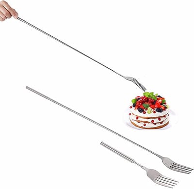 Dailygoods- Barbecue Vork - Verstelbaar - Telescopisch - Roestvrij Staal - Lange Steel - Veilig Gebruik - Grillvork