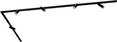 Ledvion - LED Railverlichting 3M + 5 Railspots (Zwart - Dimbaar - GU10 Fitting) - 1-Fase