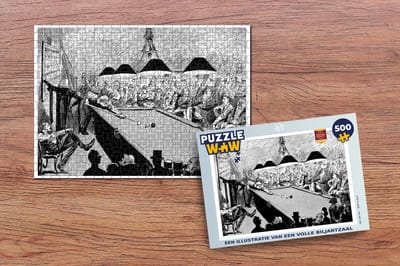 Puzzel Een illustratie van een volle biljartzaal - Legpuzzel - Puzzel 500 stukjes