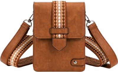 THL Design - Dames schoudertas - Klein tasje - Overslag - telefoontasje - 2 banden - Tas Bruin