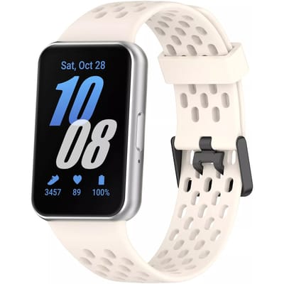 Strap-it Ademend siliconen bandje met gespsluiting - geschikt voor de Samsung Galaxy Fit 3 (sterrenlicht)