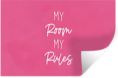 Muurstickers - Sticker Folie - Kinderen - Quotes - Tiener - My room my rules - 30x20 cm - Plakfolie - Muurstickers Kinderkamer - Zelfklevend Behang - Zelfklevend behangpapier - Stickerfolie