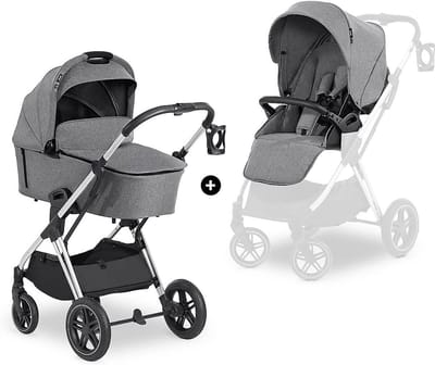 3-in-1 Kinderwagenset met Draaibaar Sportstoeltje en Beendeken - Compact en Lichtgewicht tot 25 kg