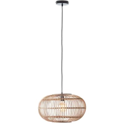 Brilliant Woodball - Hanglamp - E27 - max 1x60W - Zwart/Rotan