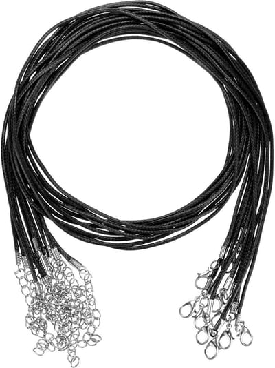 METERXITY 10 stuks 61 cm gewaxt kettingskoord, armbandkoord met kreeft gesp 1,5 mm bulk ketting touw touw voor hangers, armbanden, sieraden maken benodigdheden, doe-het-zelf kralen benodigdheden