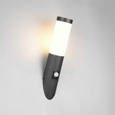 TRIO TRIOTO - Wandlamp - Zwart mat - excl. 1x E27 4,9 W - Bewegingssensor - Wandmontage - Buitenverlichting - IP44