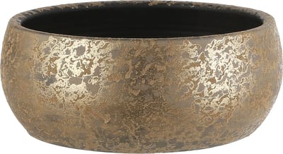 Bloempot schaal keramiek voor kamerplanten goud 15 x 37 cm - Mica Decorations plantenpotten