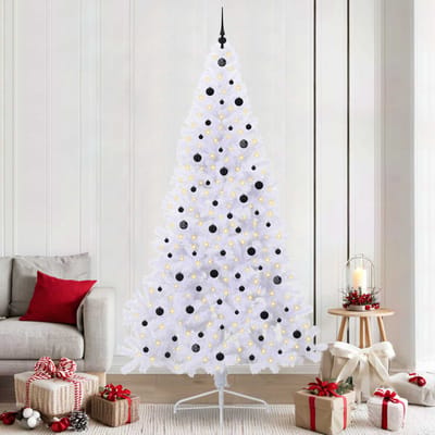 vidaXL Kunstkerstboom Wit 240 cm PVC en staal